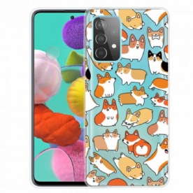 Hoesje voor Samsung Galaxy A52 4G / A52 5G / A52s 5G Transparante Meerdere Honden