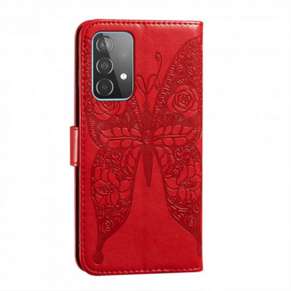 Leren Hoesje voor Samsung Galaxy A52 4G / A52 5G / A52s 5G Butterfly Flower Pattern