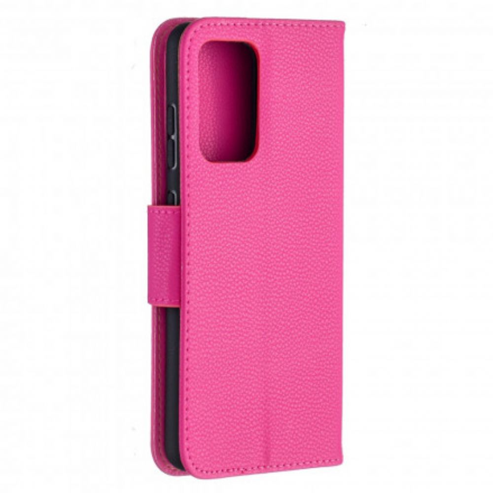 Leren Hoesje voor Samsung Galaxy A52 4G / A52 5G / A52s 5G Folio-hoesje Litchi-klep Schuin