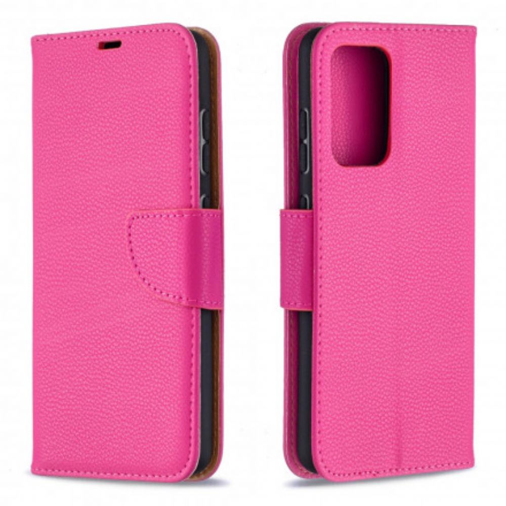 Leren Hoesje voor Samsung Galaxy A52 4G / A52 5G / A52s 5G Folio-hoesje Litchi-klep Schuin