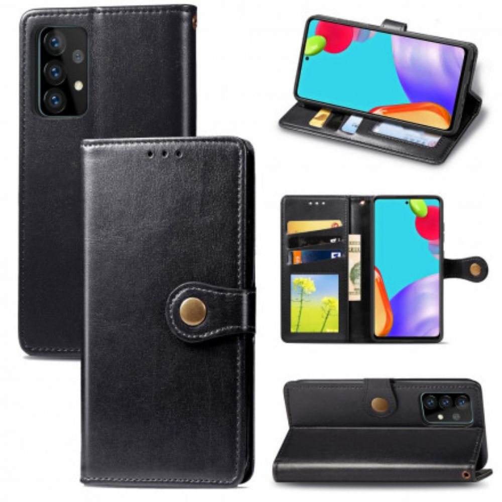 Leren Hoesje voor Samsung Galaxy A52 4G / A52 5G / A52s 5G Kunstleer En Vintage Sluiting