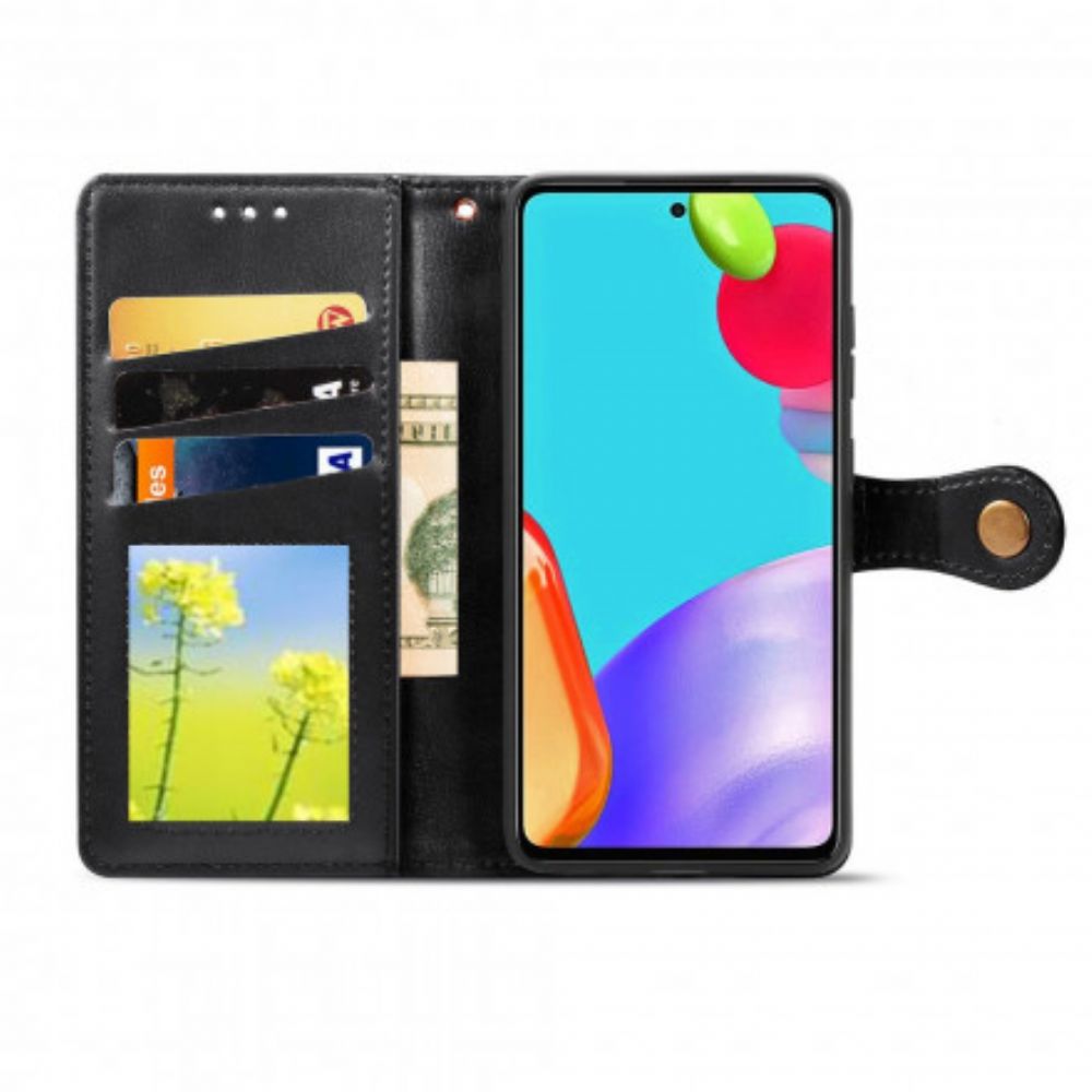 Leren Hoesje voor Samsung Galaxy A52 4G / A52 5G / A52s 5G Kunstleer En Vintage Sluiting