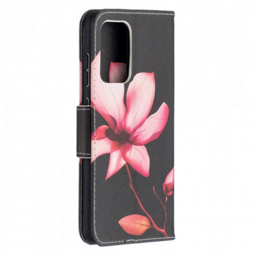 Leren Hoesje voor Samsung Galaxy A52 4G / A52 5G / A52s 5G Roze Bloem