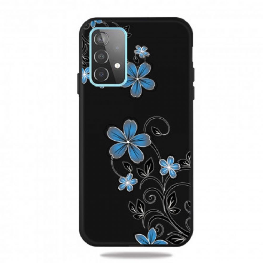 Telefoonhoesje voor Samsung Galaxy A52 4G / A52 5G / A52s 5G Blauwe Bloemen