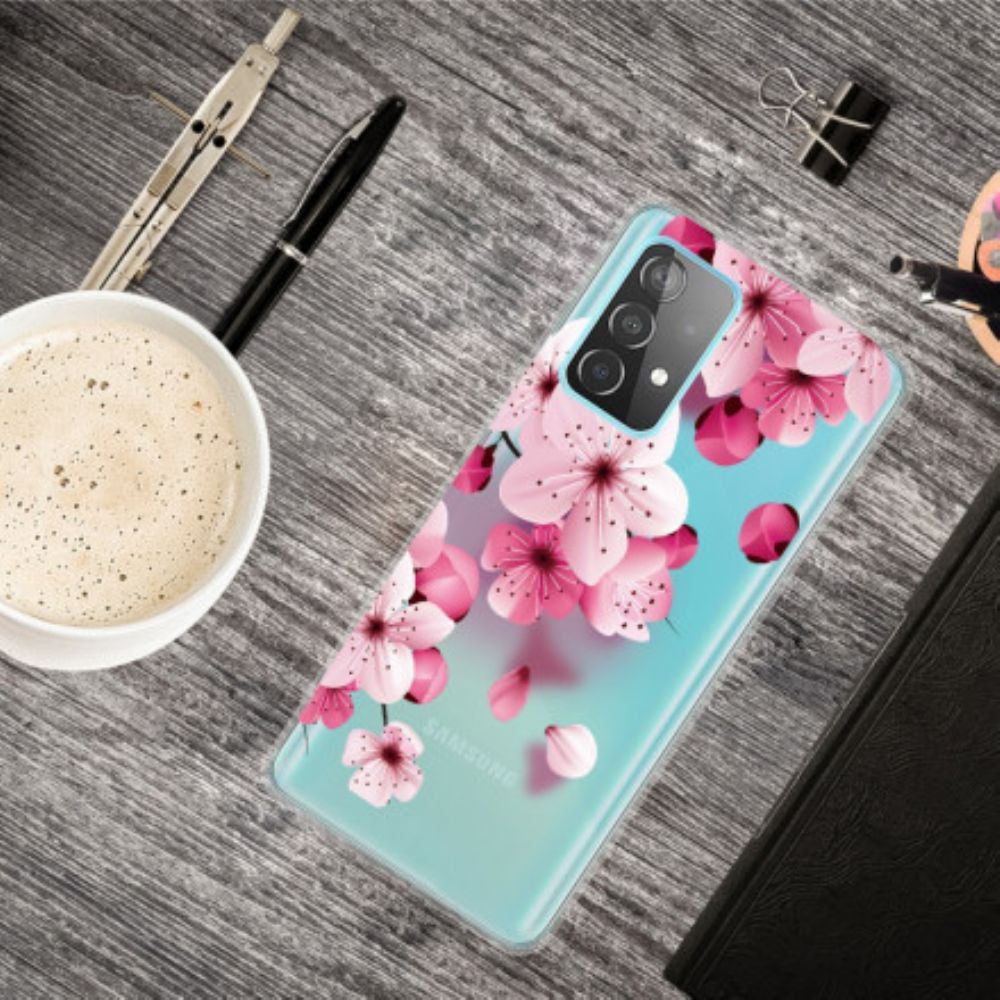 Telefoonhoesje voor Samsung Galaxy A52 4G / A52 5G / A52s 5G Kleine Roze Bloemen