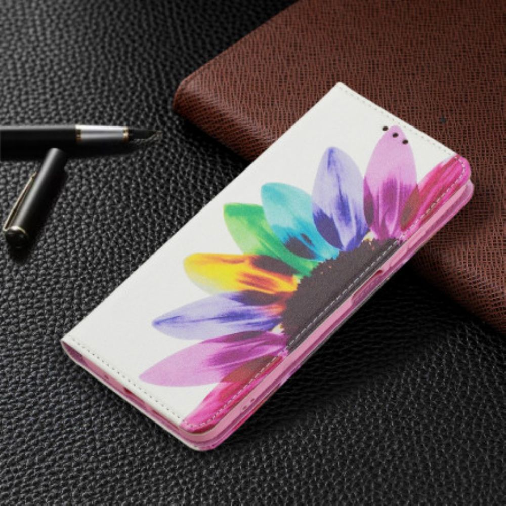 Bescherming Hoesje voor Xiaomi Redmi 10 Folio-hoesje Aquarel Bloem