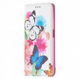 Bescherming Hoesje voor Xiaomi Redmi 10 Folio-hoesje Kleurrijke Vlinders