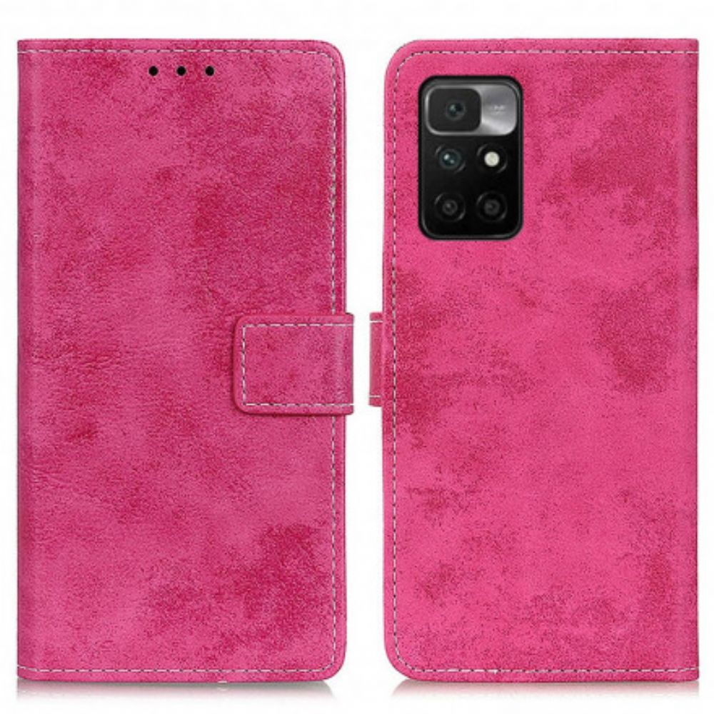 Flip Case voor Xiaomi Redmi 10 Vintage Leereffect