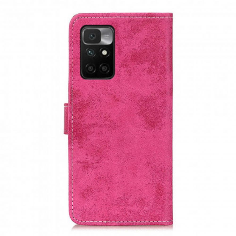 Flip Case voor Xiaomi Redmi 10 Vintage Leereffect