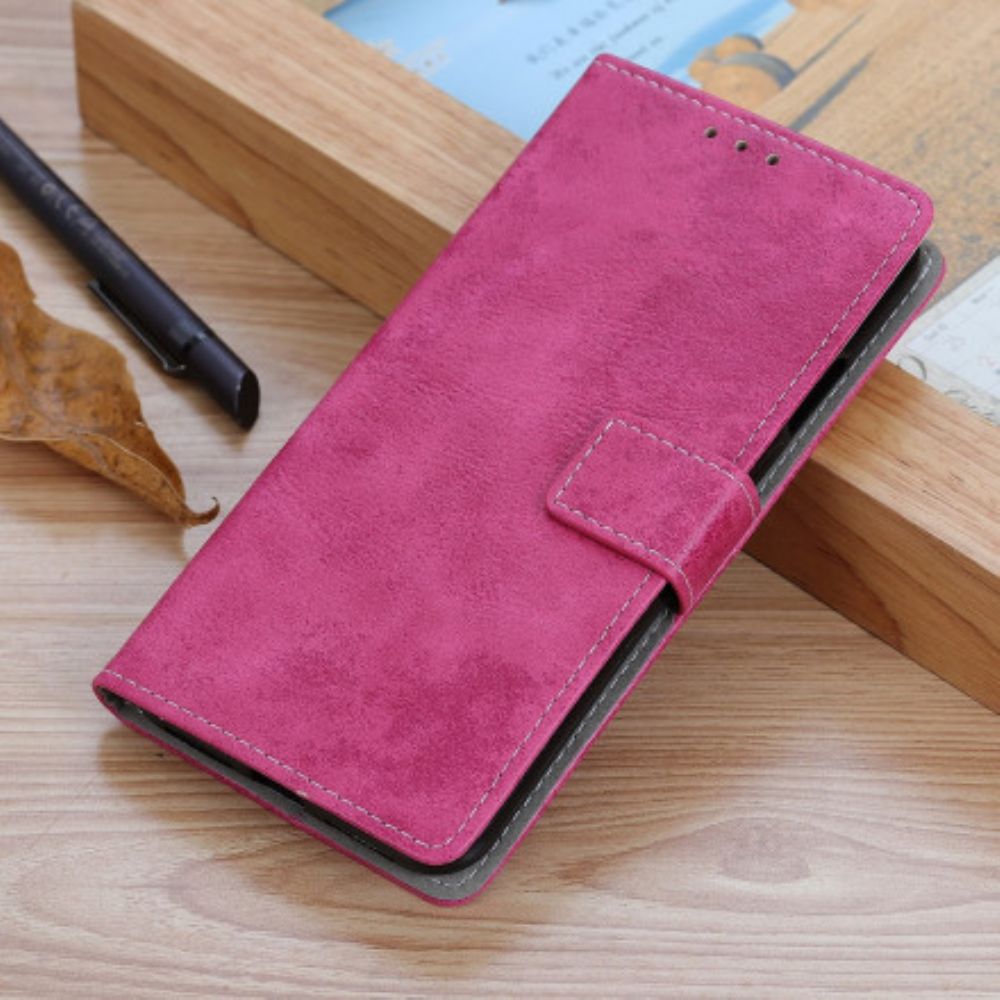 Flip Case voor Xiaomi Redmi 10 Vintage Leereffect