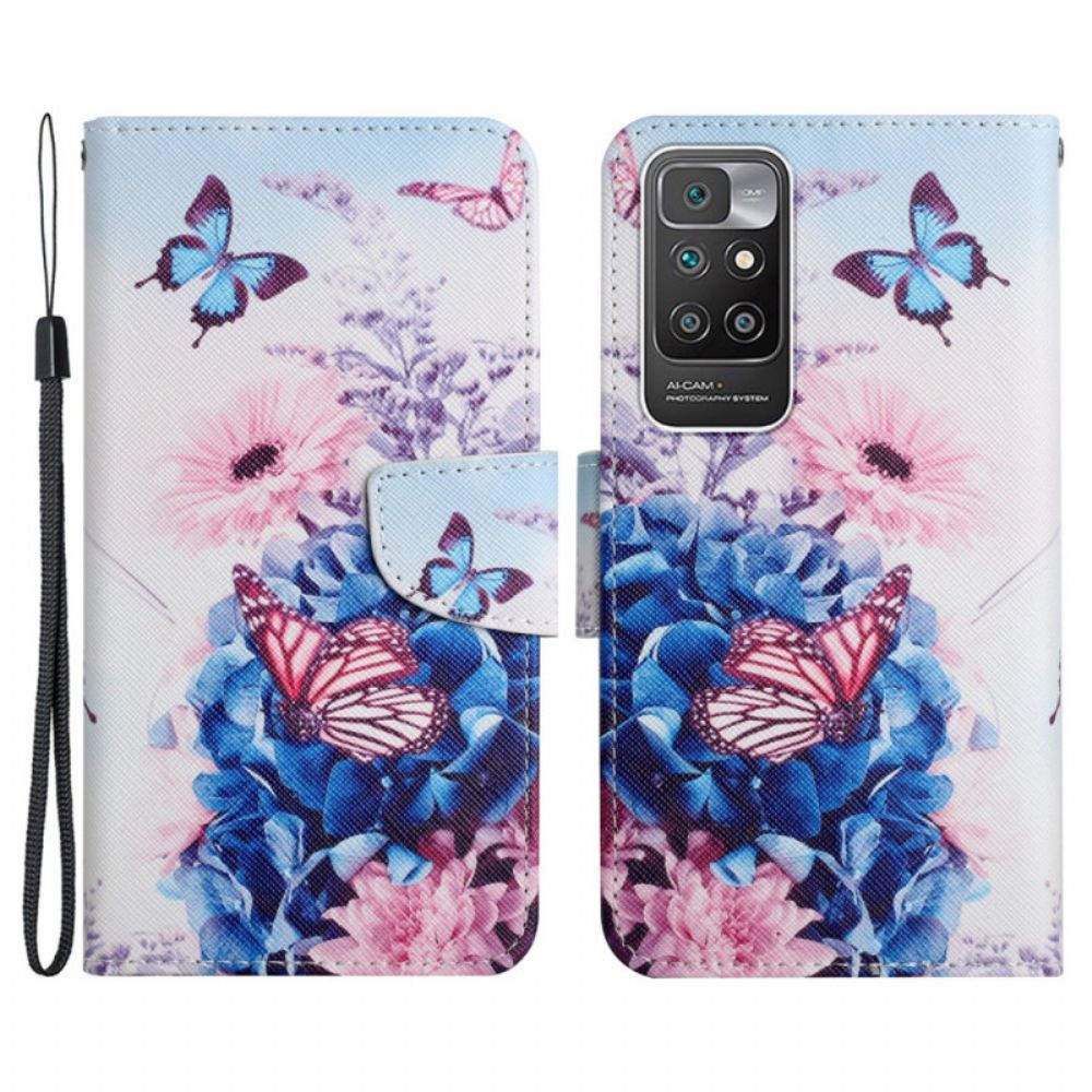 Folio-hoesje voor Xiaomi Redmi 10 Boeket Bloemen En Vlinders