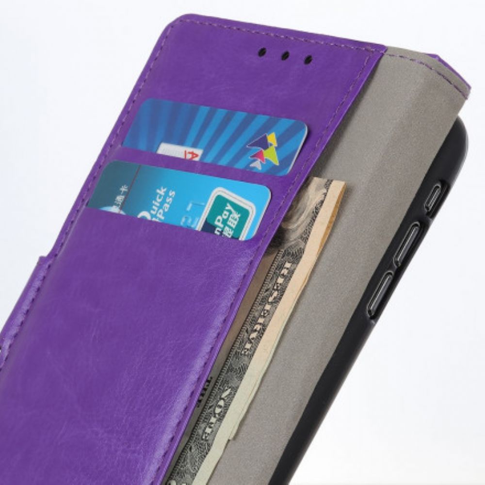 Folio-hoesje voor Xiaomi Redmi 10 Eenvoudig Glanzend Leereffect