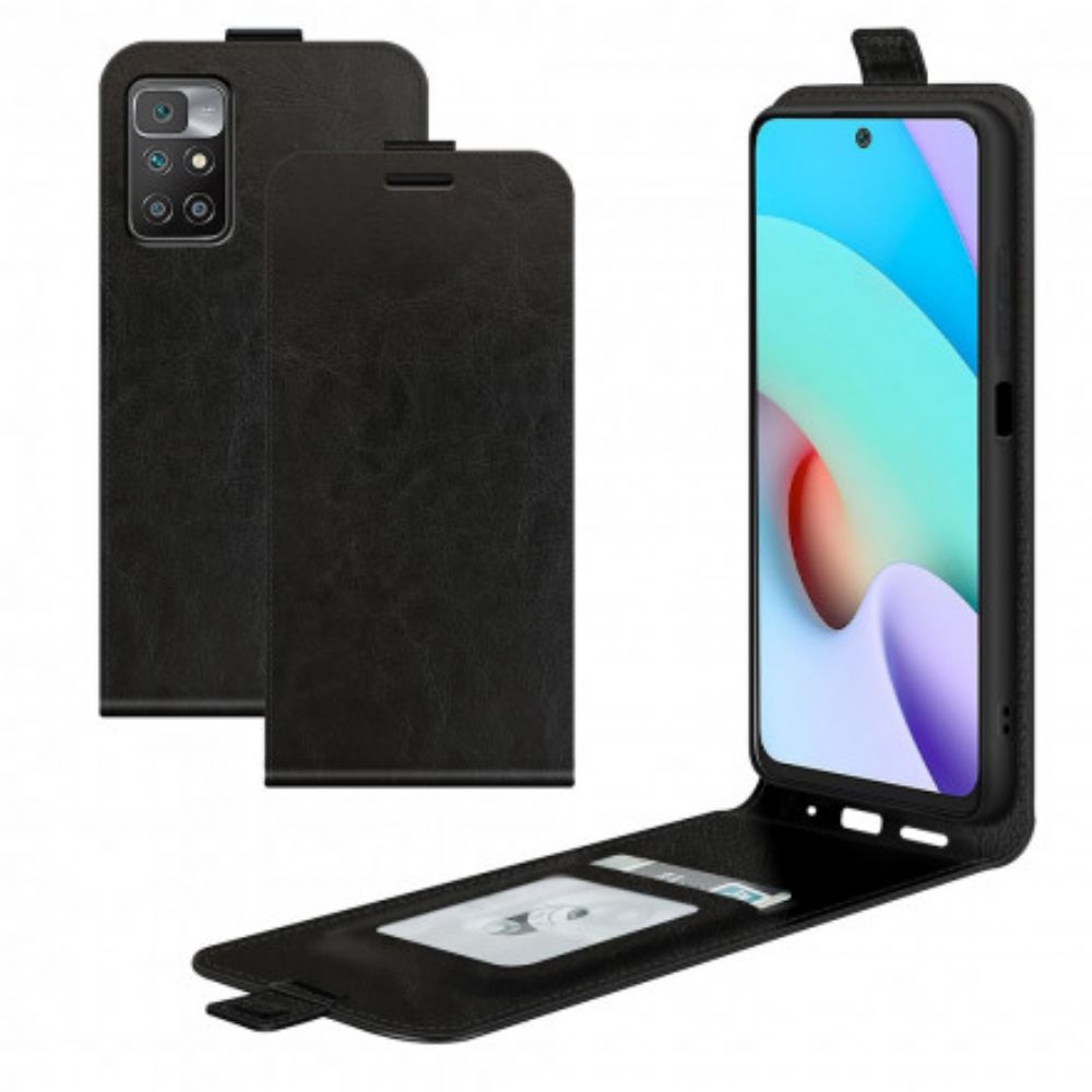 Folio-hoesje voor Xiaomi Redmi 10 Flip Case Verticaal Leereffect Met Flap