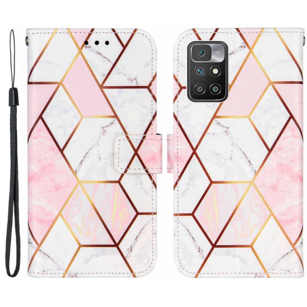 Folio-hoesje voor Xiaomi Redmi 10 Geometrisch Marmer