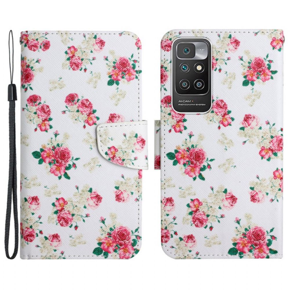 Folio-hoesje voor Xiaomi Redmi 10 Royal Liberty-bloemen