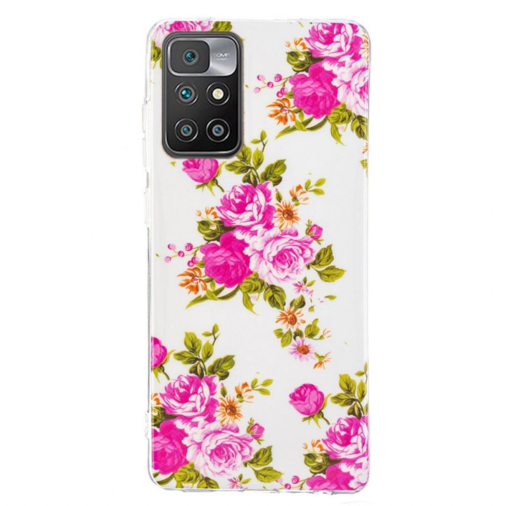 Hoesje voor Xiaomi Redmi 10 Fluorescerende Vrijheidsbloemen