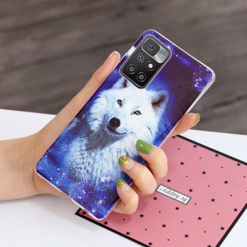 Hoesje voor Xiaomi Redmi 10 Fluorescerende Wolf