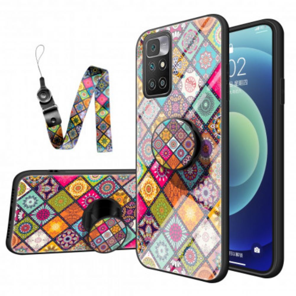 Hoesje voor Xiaomi Redmi 10 Magnetische Patchwork Houder