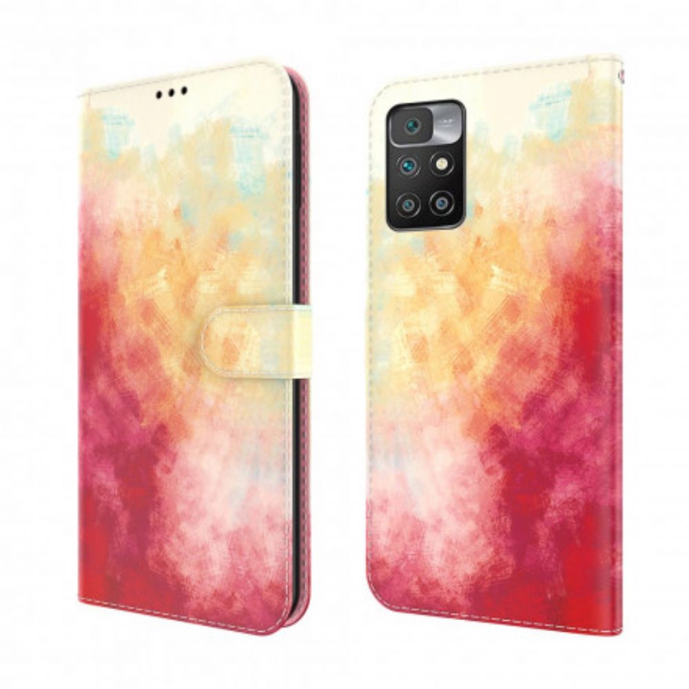 Leren Hoesje voor Xiaomi Redmi 10 Aquarel