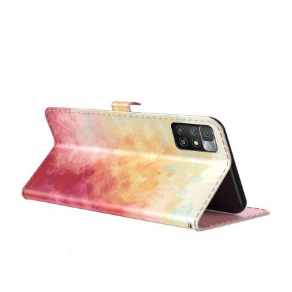 Leren Hoesje voor Xiaomi Redmi 10 Aquarel