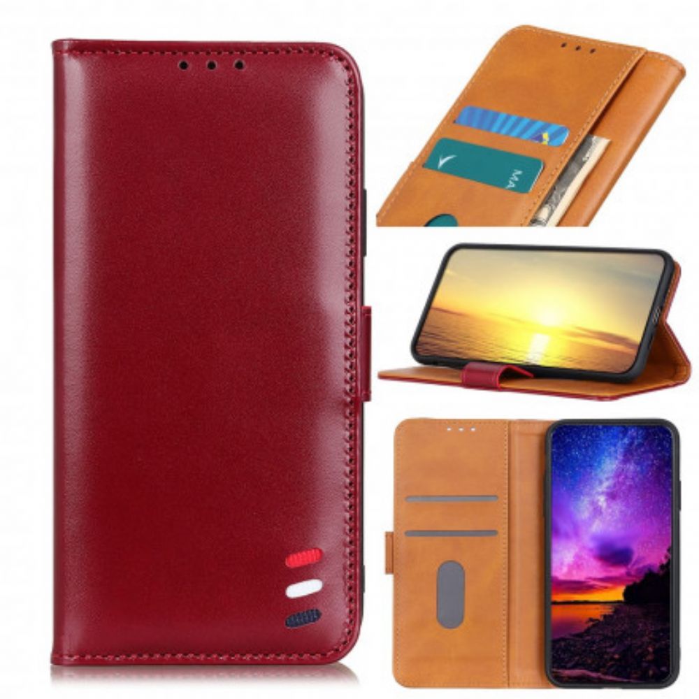 Leren Hoesje voor Xiaomi Redmi 10 Driekleurig Leereffect