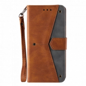 Leren Hoesje voor Xiaomi Redmi 10 Skin-touch-naden