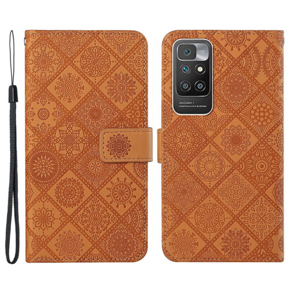 Leren Hoesje voor Xiaomi Redmi 10 Tapijtpatroon