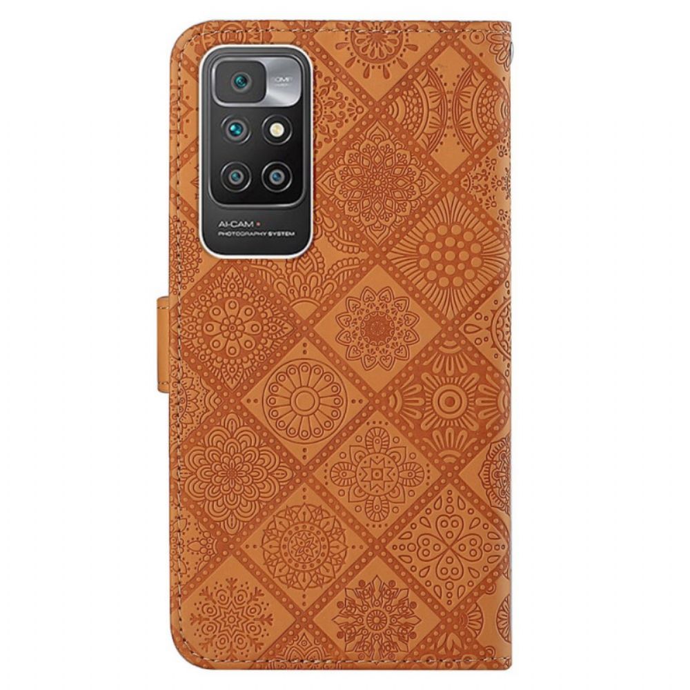 Leren Hoesje voor Xiaomi Redmi 10 Tapijtpatroon