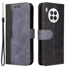 Leren Hoesje voor Honor 50 Lite Faux Leather Flashy Met Riem