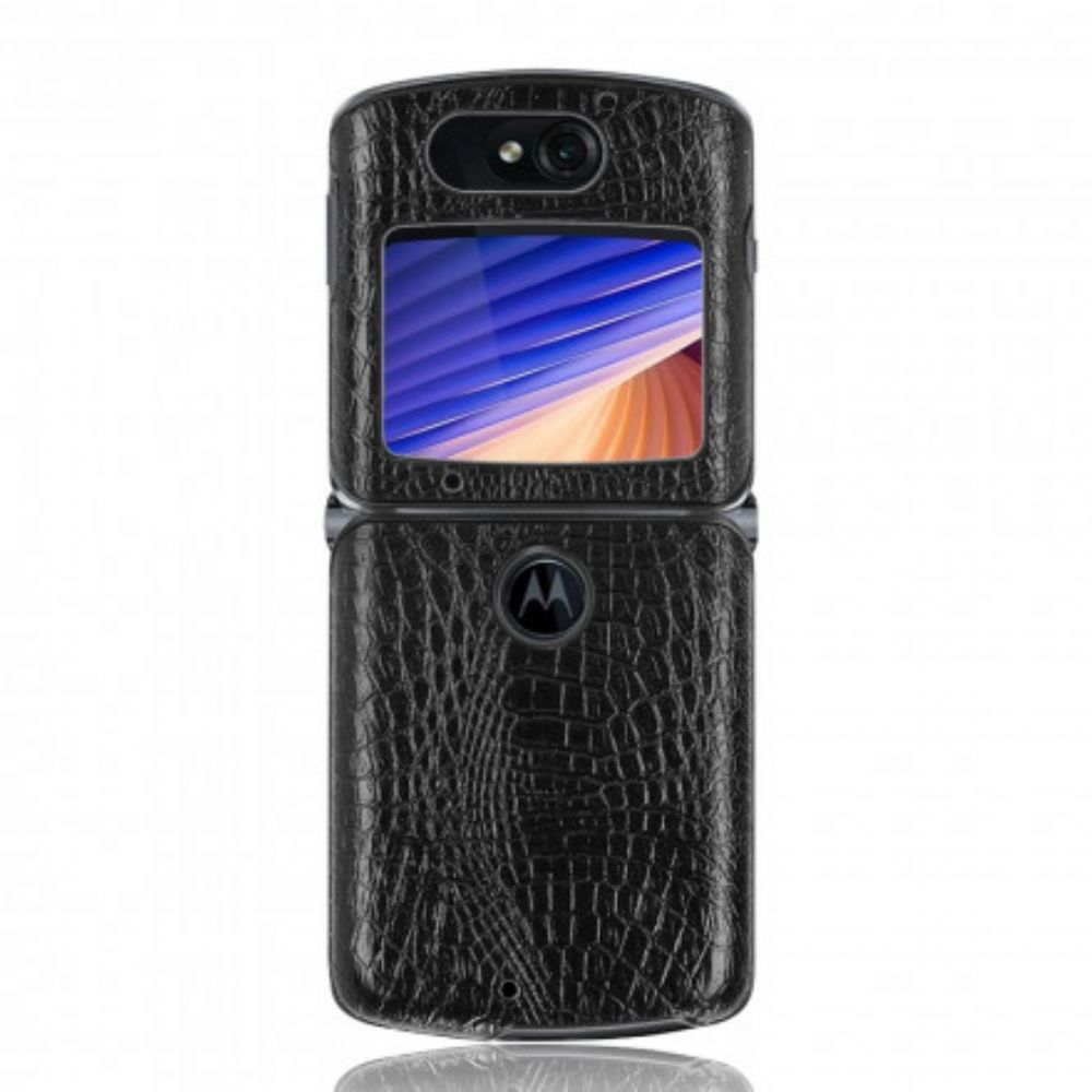 Hoesje voor Motorola Razr 5G Krokodillenleereffect