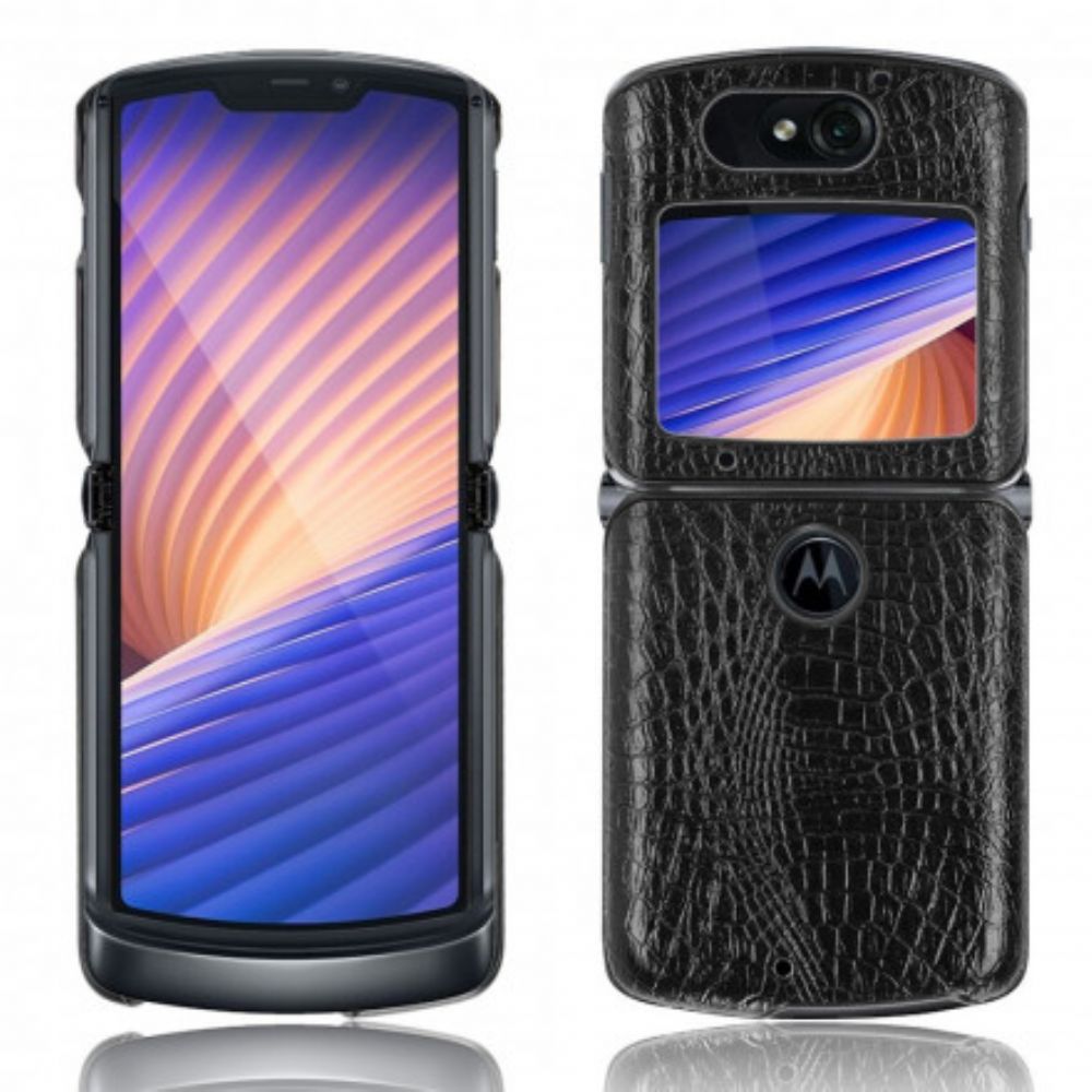 Hoesje voor Motorola Razr 5G Krokodillenleereffect