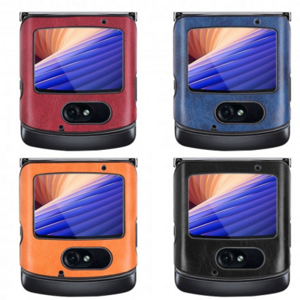 Hoesje voor Motorola Razr 5G Kunstleer Stiksels