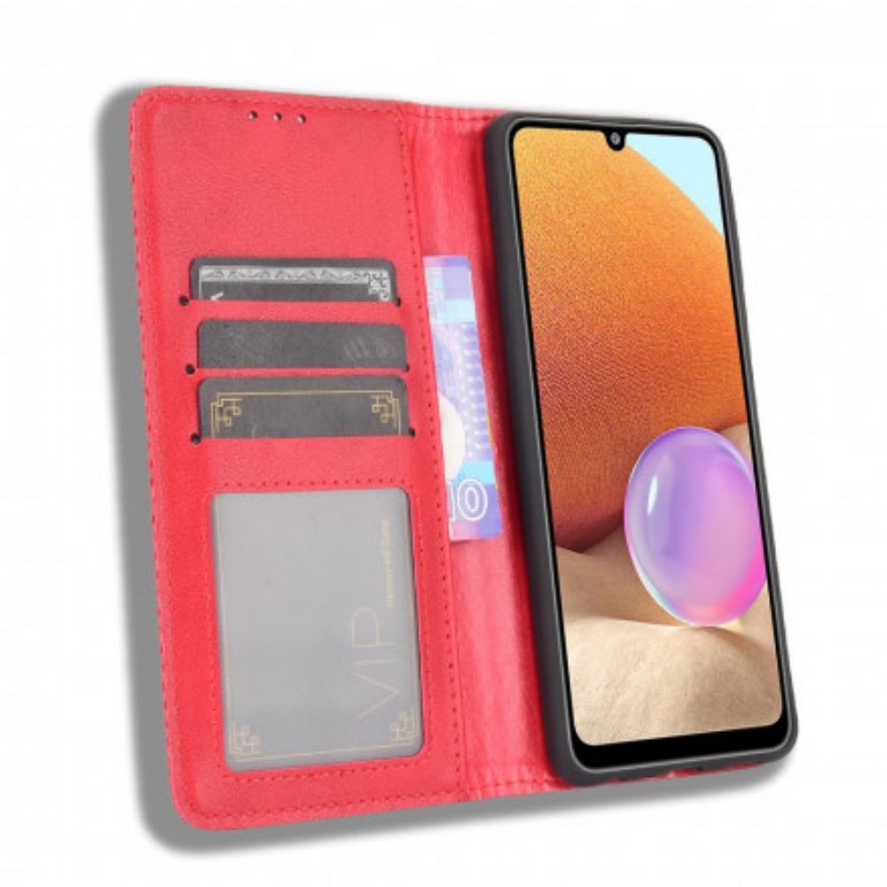 Bescherming Hoesje voor Samsung Galaxy A32 4G Folio-hoesje Vintage Gestileerd Leereffect