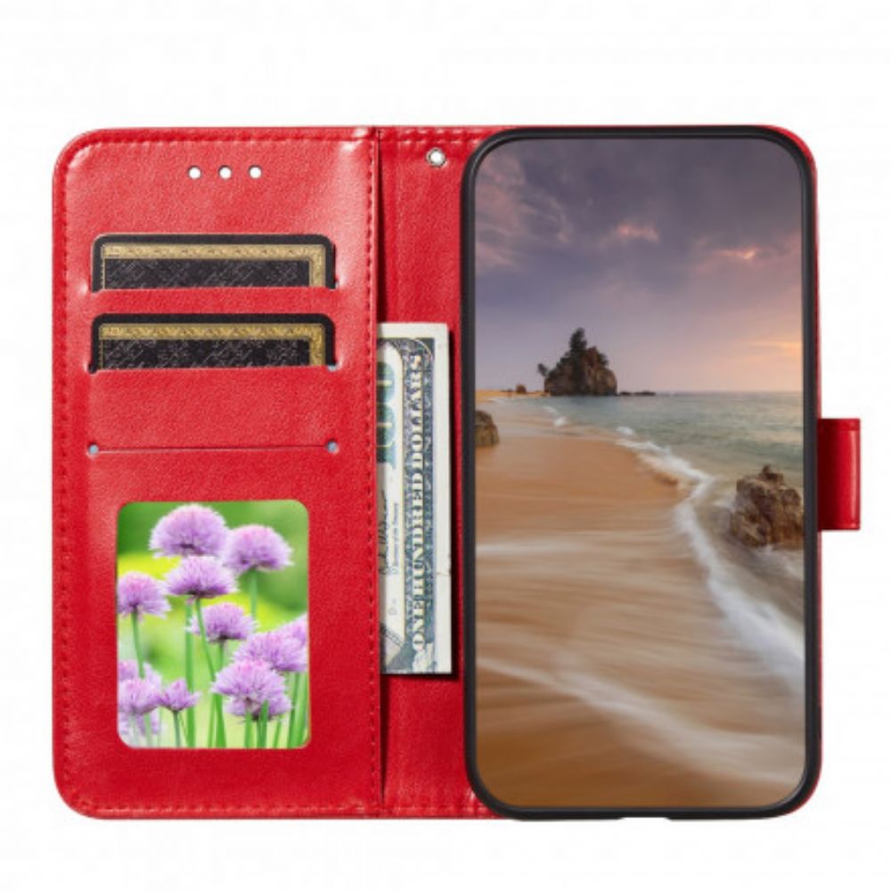 Flip Case voor Samsung Galaxy A32 4G Bloemborduurwerkafdruk