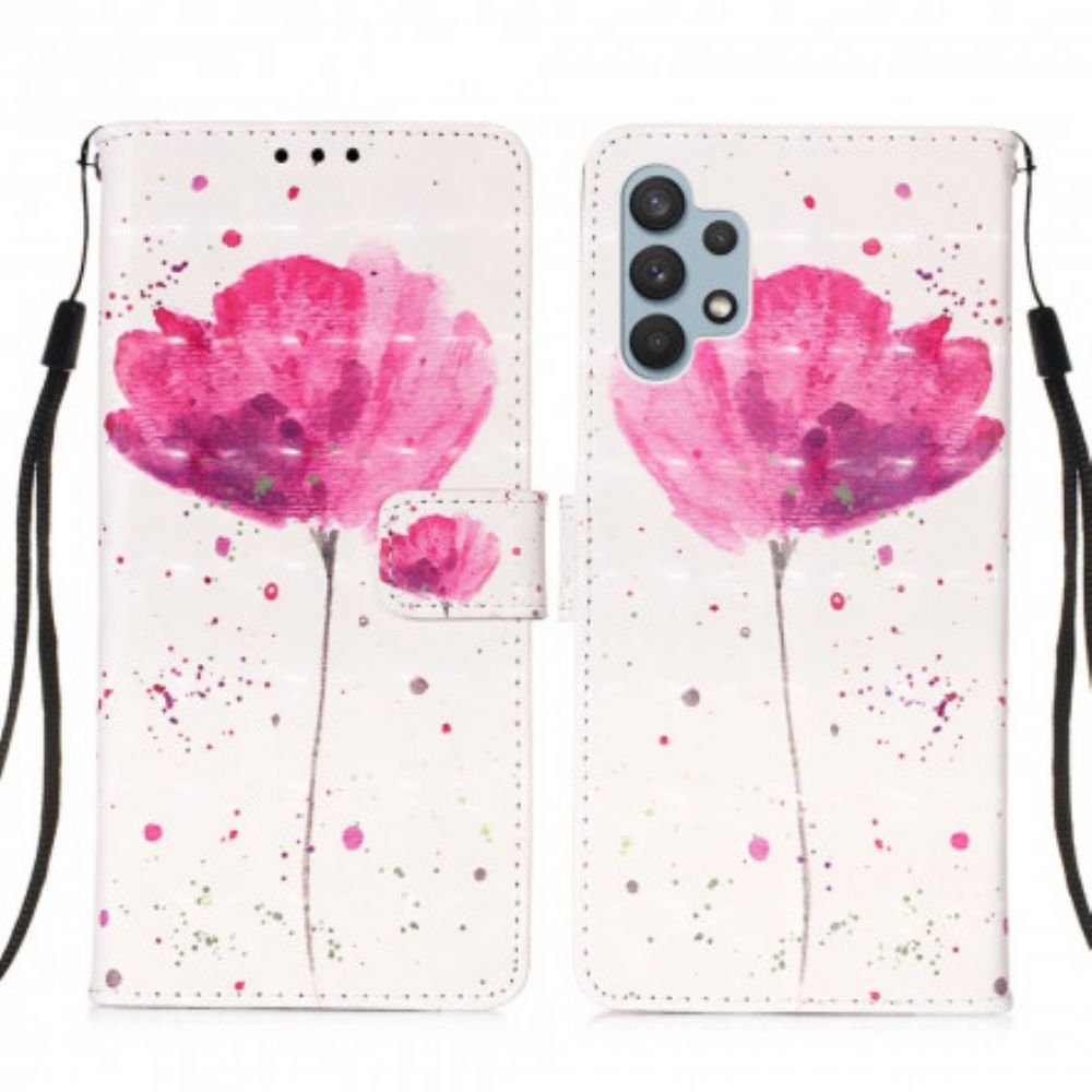 Hoesje Folio-hoesje voor Samsung Galaxy A32 4G Aquarel Halster