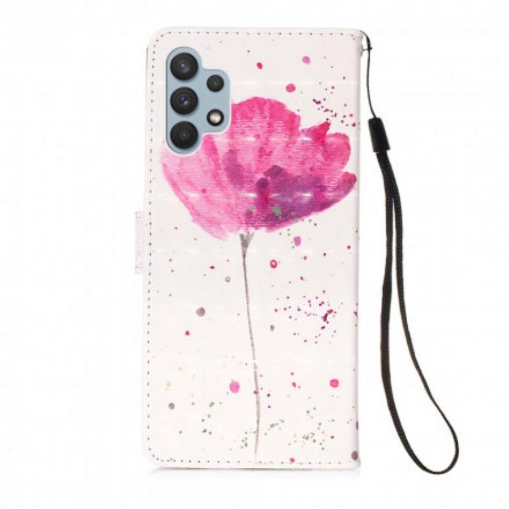 Hoesje Folio-hoesje voor Samsung Galaxy A32 4G Aquarel Halster