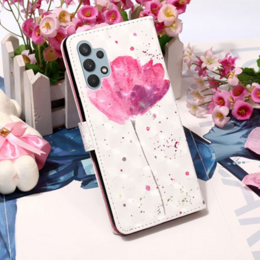 Hoesje Folio-hoesje voor Samsung Galaxy A32 4G Aquarel Halster