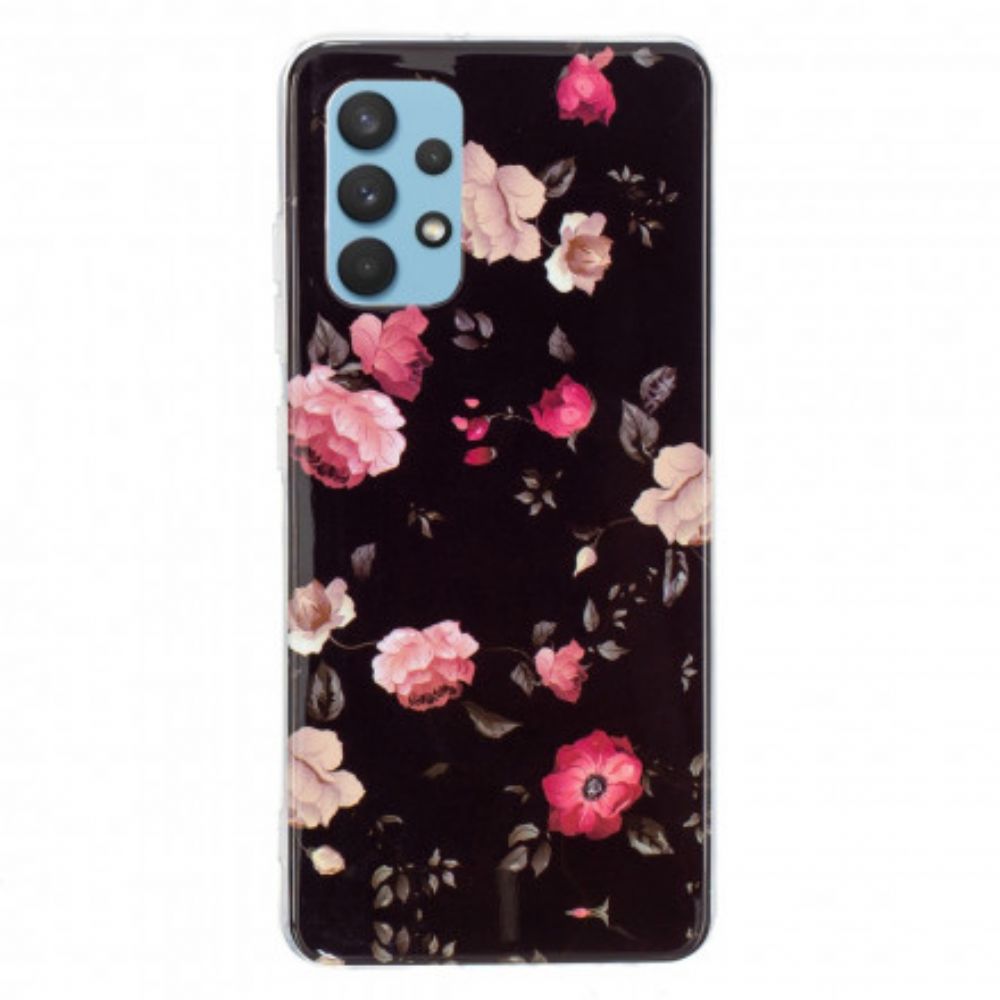 Hoesje voor Samsung Galaxy A32 4G Fluorescerende Bloemenserie