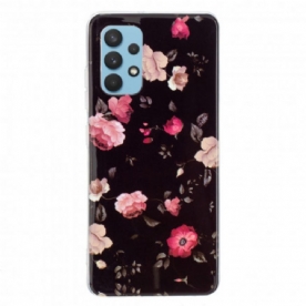 Hoesje voor Samsung Galaxy A32 4G Fluorescerende Bloemenserie