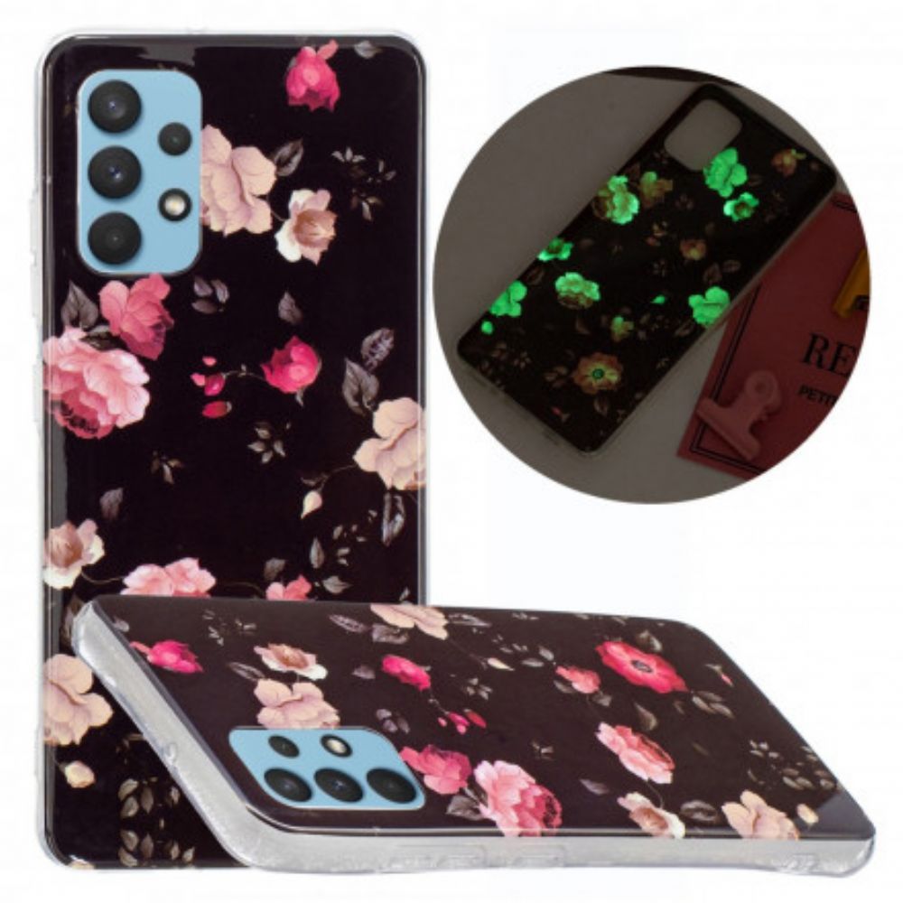 Hoesje voor Samsung Galaxy A32 4G Fluorescerende Bloemenserie