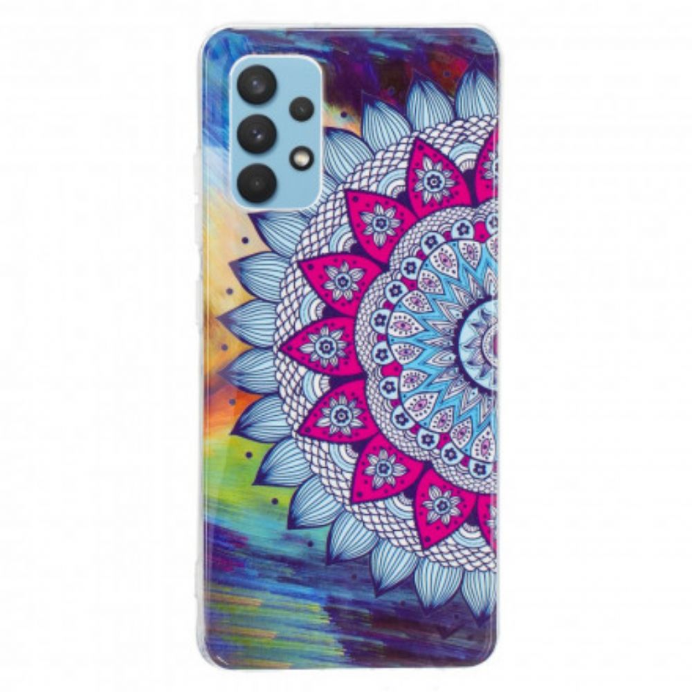 Hoesje voor Samsung Galaxy A32 4G Fluorescerende Kleurrijke Mandala