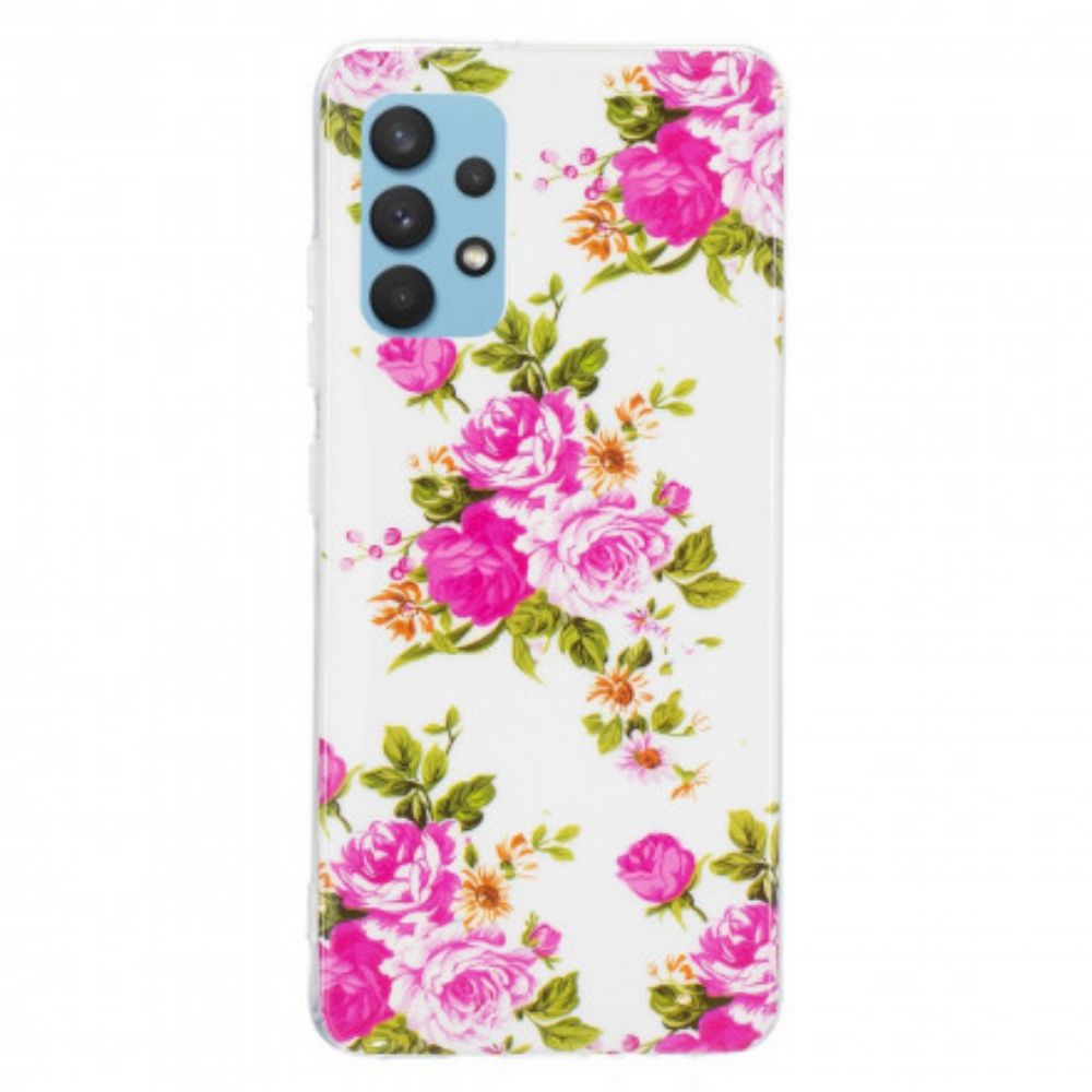 Hoesje voor Samsung Galaxy A32 4G Fluorescerende Vrijheidsbloemen