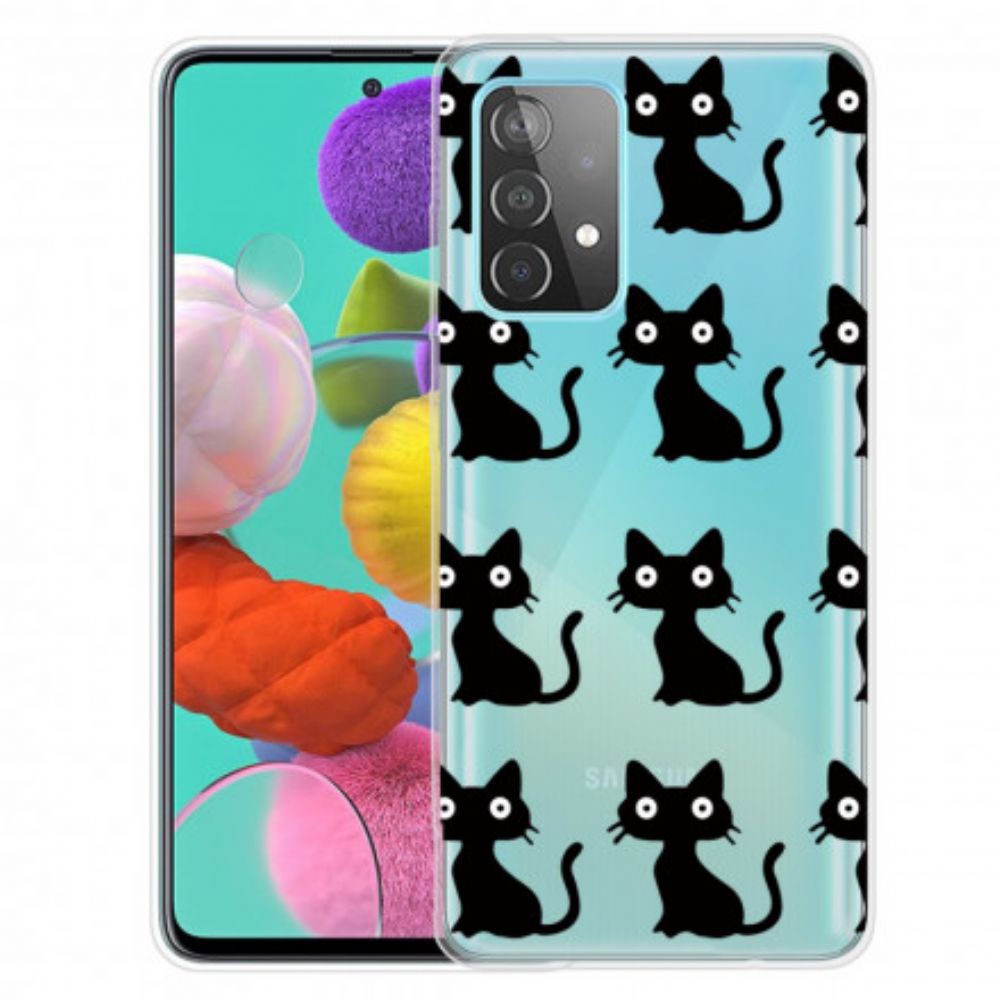 Hoesje voor Samsung Galaxy A32 4G Meerdere Zwarte Katten