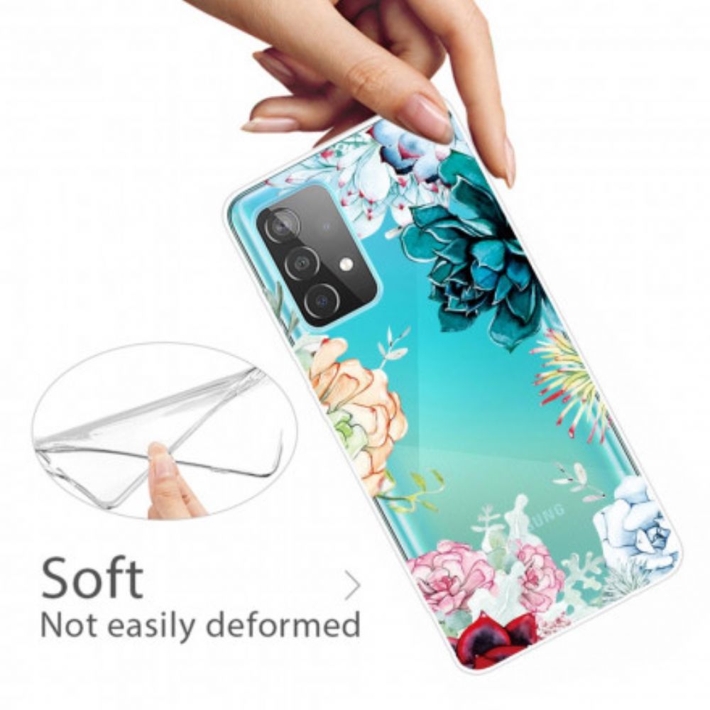 Hoesje voor Samsung Galaxy A32 4G Naadloze Aquarelbloemen