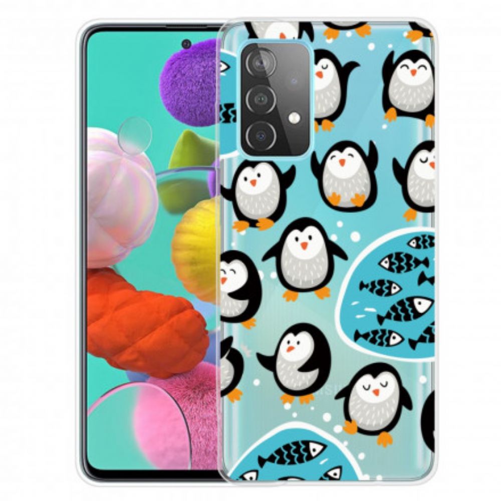 Hoesje voor Samsung Galaxy A32 4G Pinguïns En Vissen