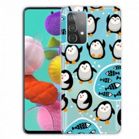 Hoesje voor Samsung Galaxy A32 4G Pinguïns En Vissen