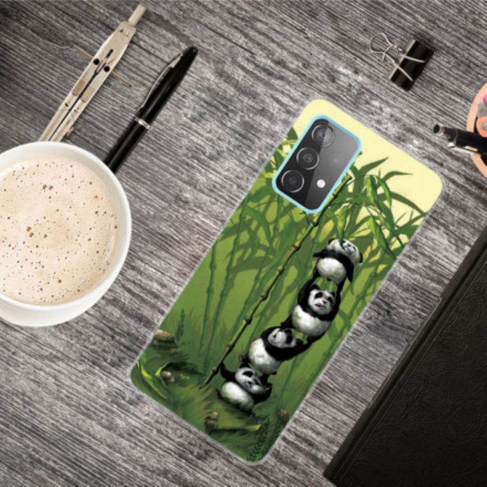 Hoesje voor Samsung Galaxy A32 4G Stapel Panda's