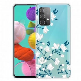 Hoesje voor Samsung Galaxy A32 4G Witte Bloemen