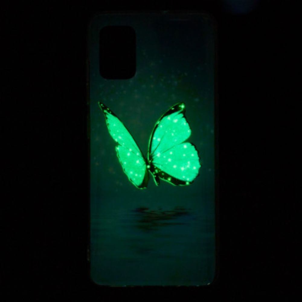 Telefoonhoesje voor Samsung Galaxy A32 4G Fluorescerende Blauwe Vlinder