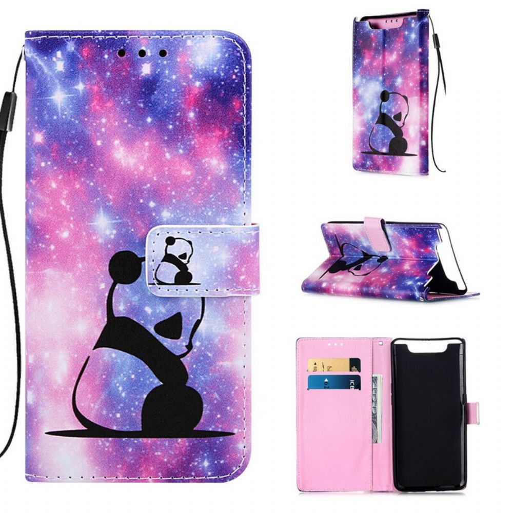 Folio-hoesje voor Samsung Galaxy A90 / A80 Panda Galaxy